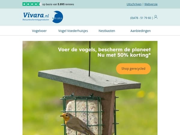 ♻️ Gerecyclede voedersystemen - 50% korting op geselecteerde producten