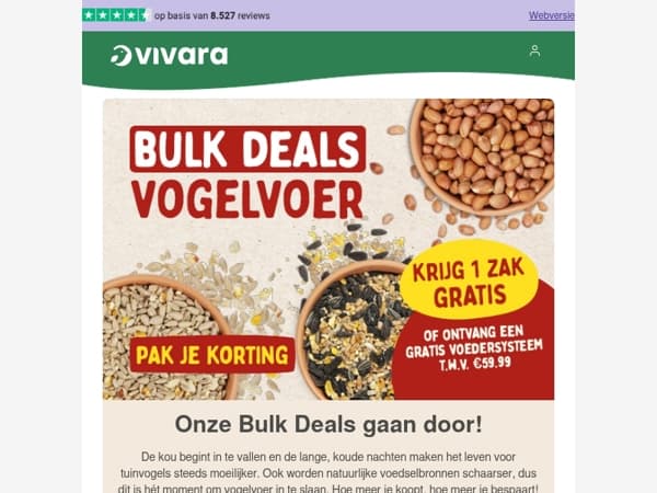 🔔 Ontvang gratis een zak vogelvoer van 10 kg