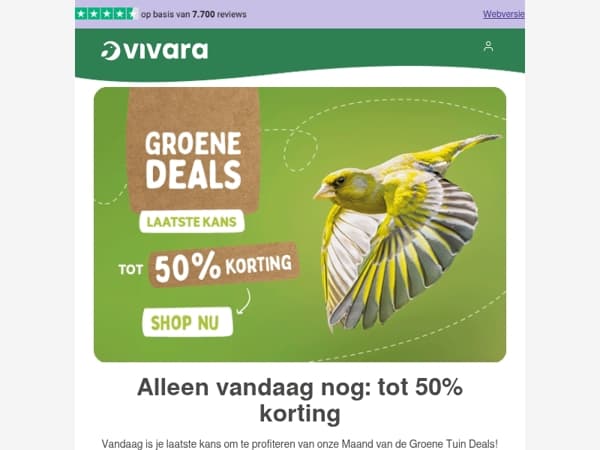 ⏰ Laatste dag: Maand van de Groene Tuin Deals