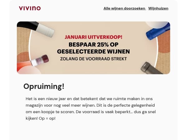 Magazijn opruiming: ontdek nu extra scherp geprijsde wijnen