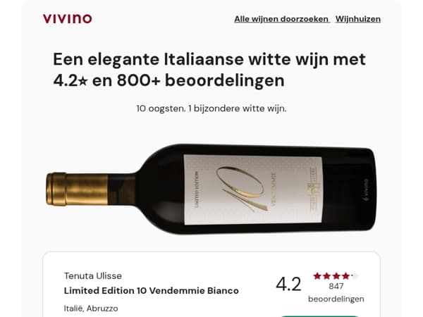 4.2⭐ van 800+ wijnliefhebbers: ontdek 10 Vendemmie Bianco