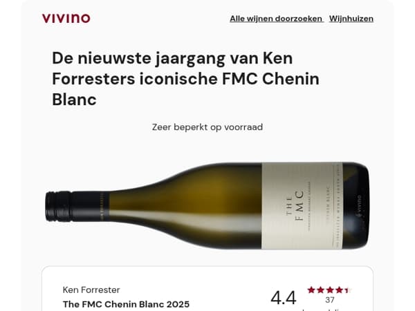 De nieuwste jaargang van Ken Forresters iconische FMC Chenin Blanc