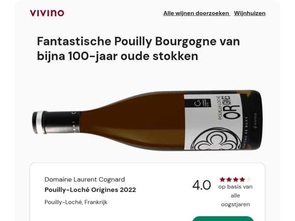 ★ Fantastische witte Bourgogne van bijna 100-jaar oude stokken