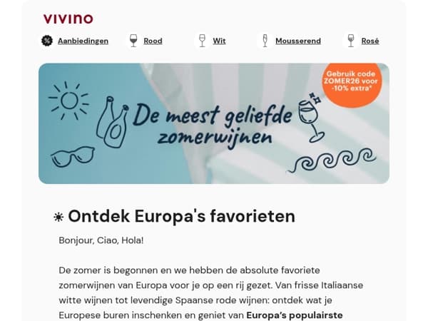 ☀️ Bespaar 10%: Proef de favoriete zomerwijnen van Europa