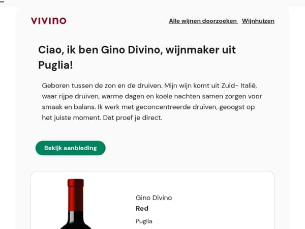 Ciao, ik ben Gino Divino, wijnmaker uit Puglia!