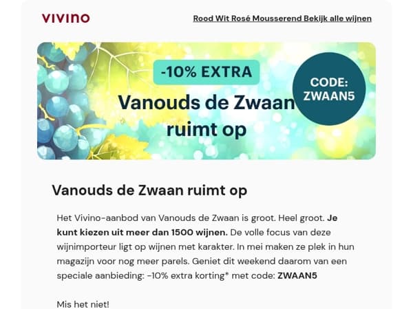 Vanouds de Zwaan ruimt op: 10% extra op het hele assortiment