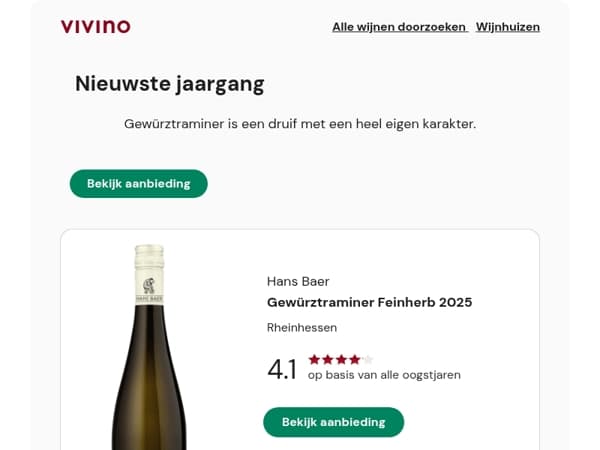Nieuwste jaargang van de Populaire Hans Baer Feinherb