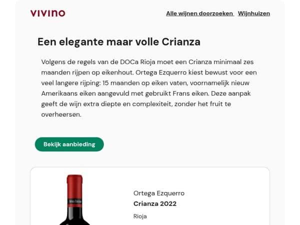 Karaktervolle Rioja Crianza van meer dan 70 jaar oude stokken