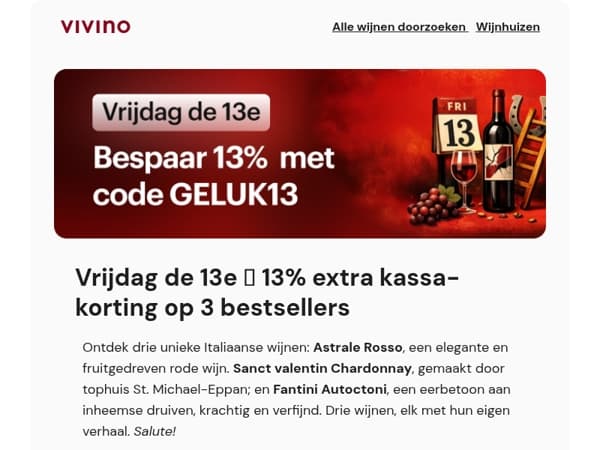 Vrijdag de 13e: 13% extra kassa-korting op 3 bestsellers