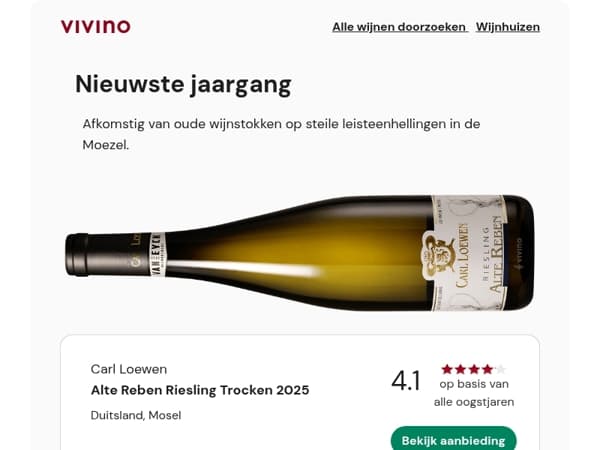 Nieuwste jaargang Alte Reben Riesling