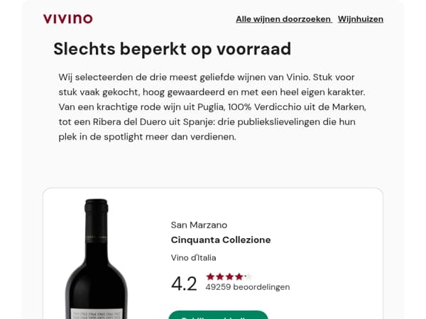 Bespaar tot 24%: Vinio’s top 3 favorieten 