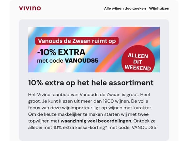 Vanouds de Zwaan ruimt op: 10% extra op het hele assortiment