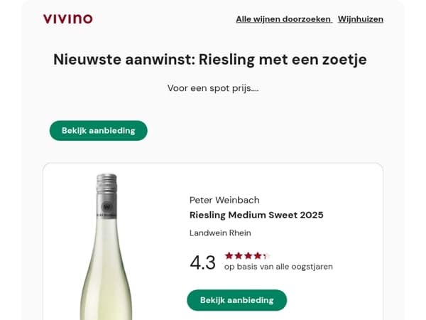 Nieuwste aanwinst: Riesling met een zoetje