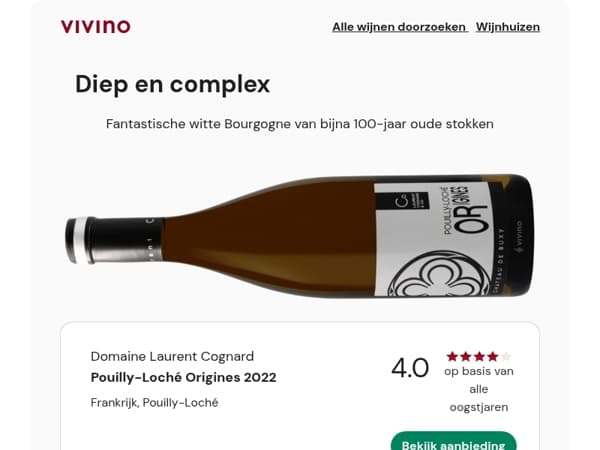 ★ Fantastische witte Bourgogne van bijna 100-jaar oude stokken