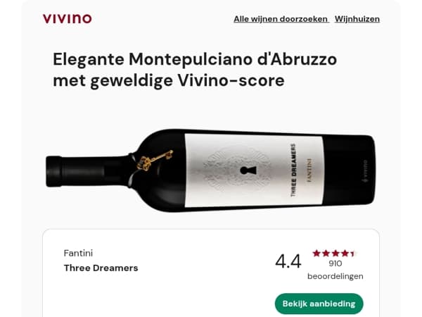Elegante Montepulciano d'Abruzzo met geweldige Vivino-score