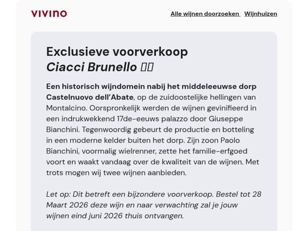 🍷Exclusieve voorverkoop: Ciacci Brunello 🇮🇹