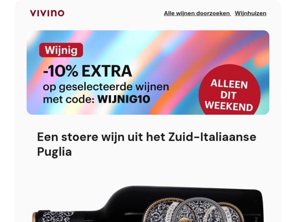 Bespaar 10% op alle wijnen van Wijnig