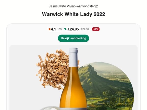 Gebaseerd op jouw voorkeur: Een 4.1 ⭐ Stellenbosch witte wijn voor 24.95€