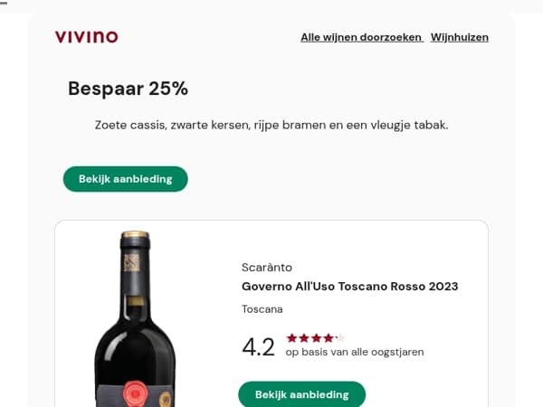 Bespaar 25%: vol, zwoel Italiaans rood