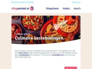Geweldige prijzen naar heerlijke, culinaire bestemmingen