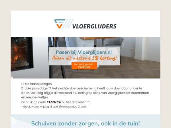 Alleen dit weekend: 5% Pasen korting