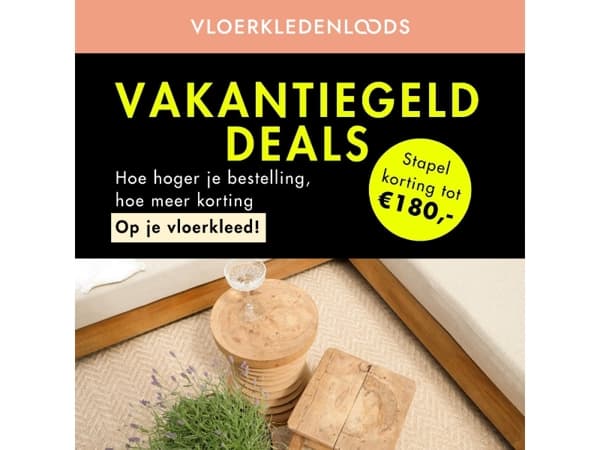 Vakantiegeld Deals 💸 Stapel korting!