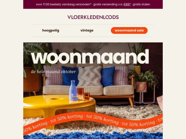 De woonmaand-sale: tot 50% op vloerkleden