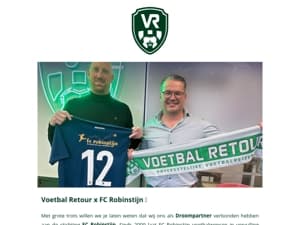 Voetbal Retour is Droompartner van FC Robinstijn! 🤩 Profiteer nu van € 50 korting op ons complete aanbod!