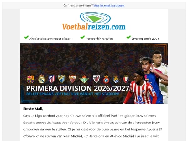 La Liga 2026/2027: Nu boekbaar! ⚽
