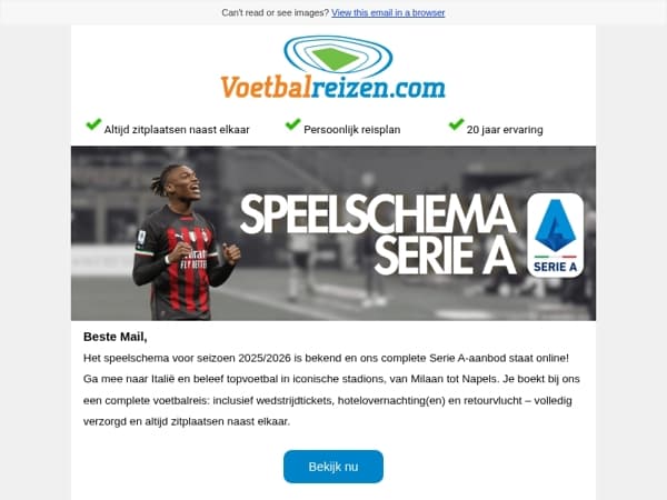 ⚽Het Serie A speelschema 2025/2026 is bekend!