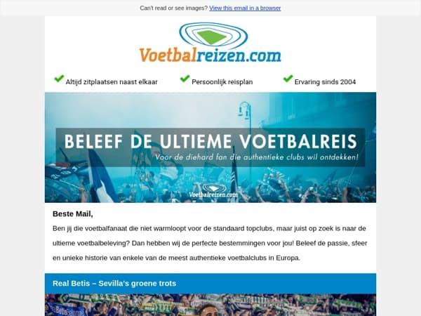 ⚽ Unieke bestemmingen voor de diehard voetbalfan!