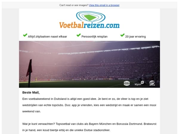 Op zoek naar een voetbalreis met je vrienden? ⚽