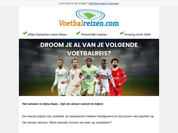 ⚽ Droom je al van je volgende voetbalreis?