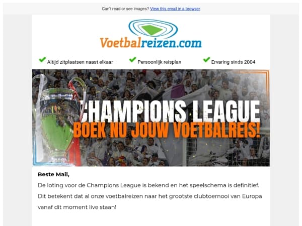 Champions League 26/27: beleef het kampioenenbal live!