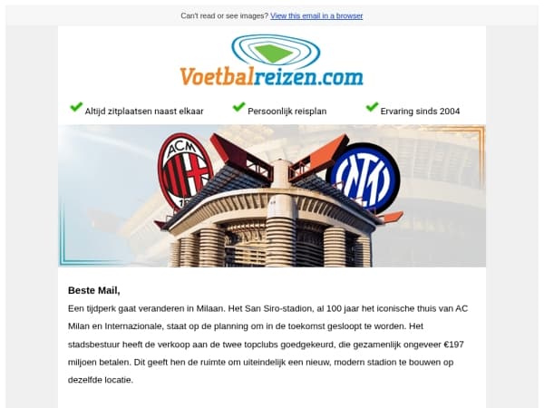 Historisch afscheid: Beleef het legendarische San Siro! ⚽