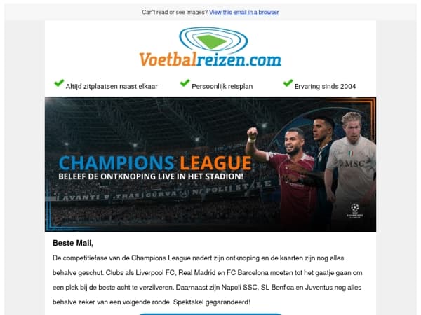De ontknoping nadert: beleef de Champions League live in het stadion