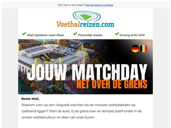 Jouw matchday net over de grens: 8 topbestemmingen uitgelicht