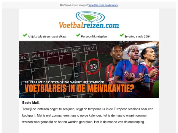 🏆 Meivakantie: De maand van de waarheid (en legendarische voetbalreizen!)