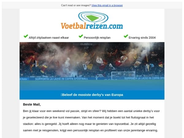 🔥 Beleef de mooiste derby's van Europa