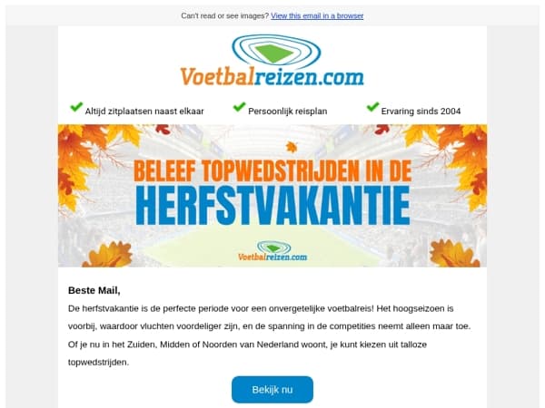 Beleef topwedstrijden in de herfstvakantie 🍂⚽