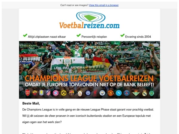 Hoor jij de Champions League hymne straks live?