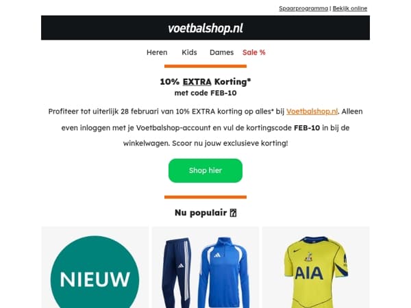 10% extra korting voor jou