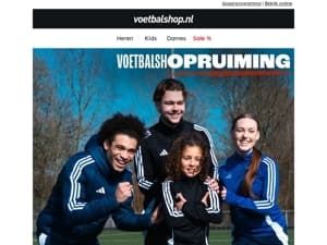 Shop en bespaar groots tijdens de Voetbalshopruiming!