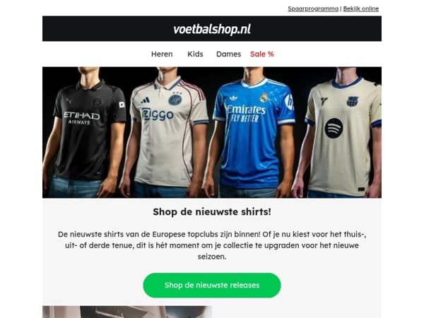 🔥👕 Shop de nieuwste shirts van alle topclubs!