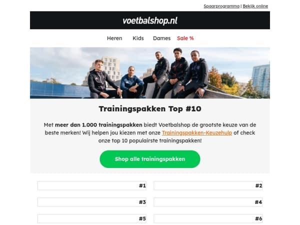 Trainingspakken Top #10