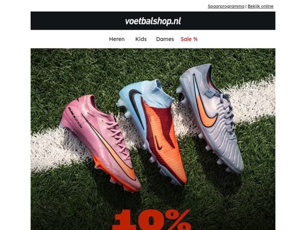 10% EXTRA korting op alles van Nike!