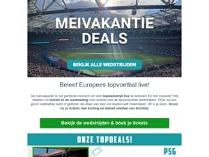 Meivakantie & voetbal? Scoor nu je tickets met korting! 