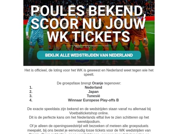 📅 Het schema is rond, boek jouw WK duels nu

