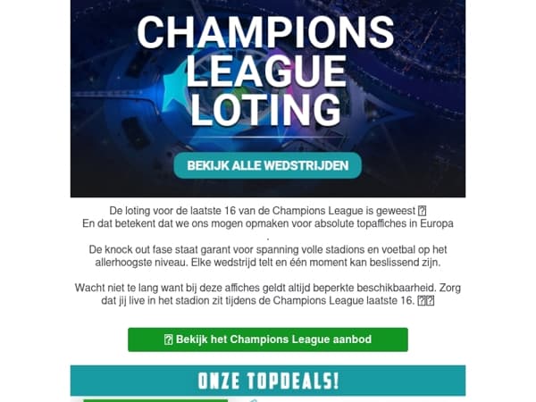 ⚽ Dit zijn de affiches van de knock out fase van de Champions League