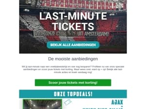 ⚡ Last-minute voetbaltickets – Scoor je korting nu!
